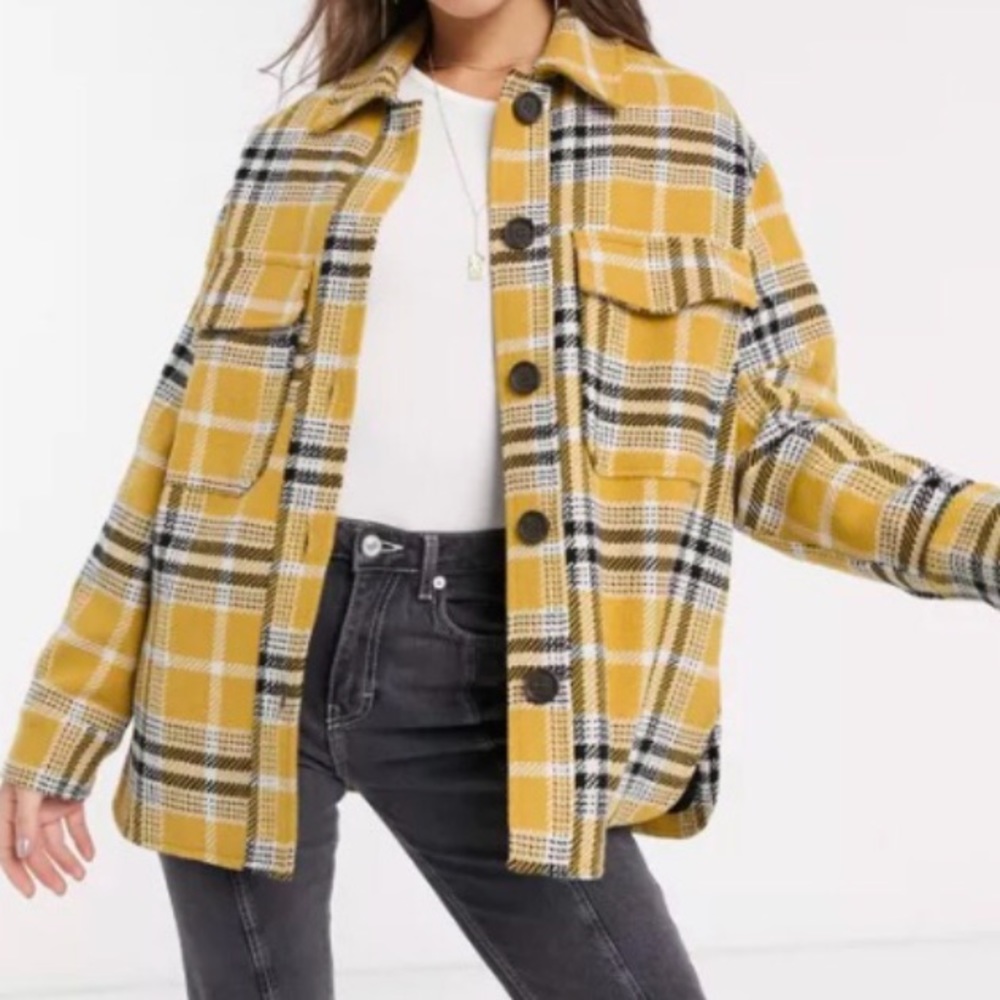 Plaid button up over shirt